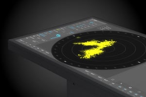 This illustration shows the T40 maritime monitors’ slimmer frame, which reduces the overall size and guarantees the ship bridge a sleek, modern look.